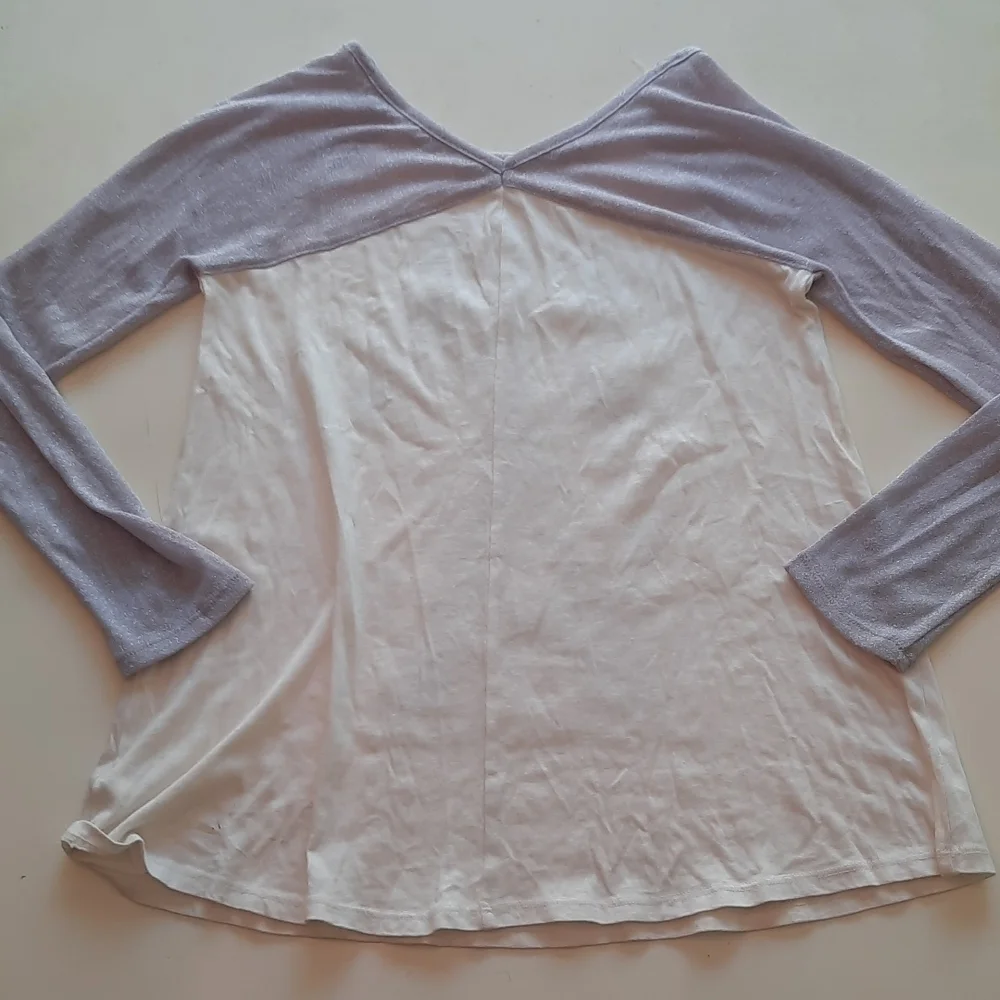 Justice white lavender sequin long sleeve Paris top size 12